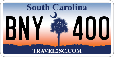 SC license plate BNY400