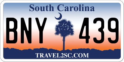 SC license plate BNY439