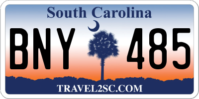 SC license plate BNY485