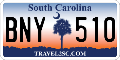 SC license plate BNY510