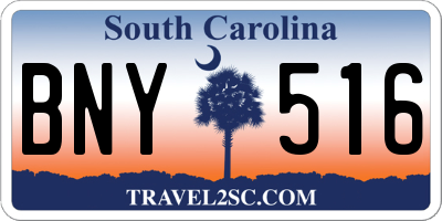 SC license plate BNY516