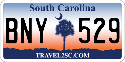 SC license plate BNY529