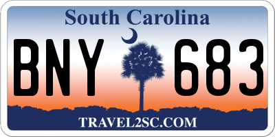SC license plate BNY683