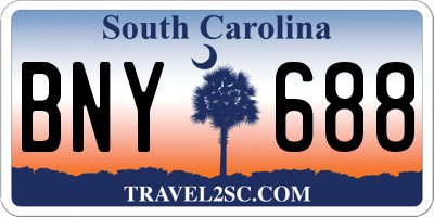 SC license plate BNY688