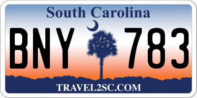 SC license plate BNY783