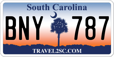 SC license plate BNY787