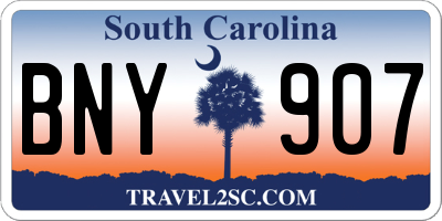 SC license plate BNY907