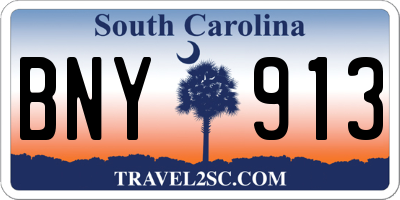 SC license plate BNY913