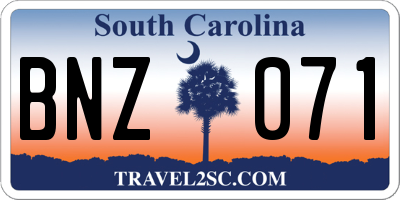 SC license plate BNZ071