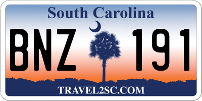 SC license plate BNZ191