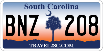 SC license plate BNZ208