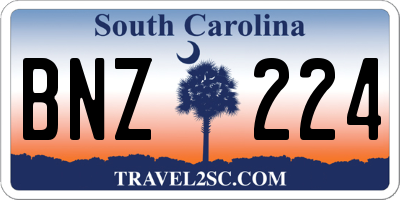SC license plate BNZ224