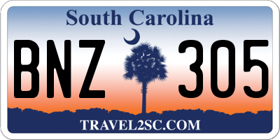 SC license plate BNZ305