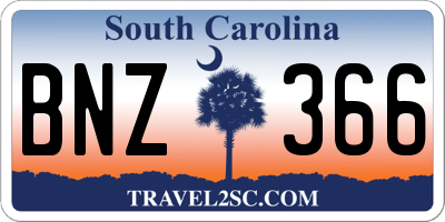 SC license plate BNZ366