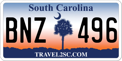 SC license plate BNZ496