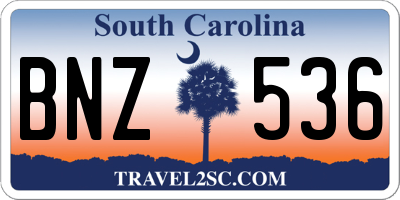 SC license plate BNZ536