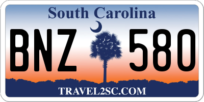 SC license plate BNZ580