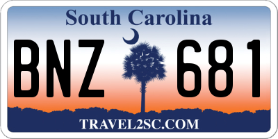 SC license plate BNZ681