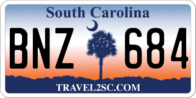 SC license plate BNZ684