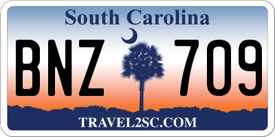 SC license plate BNZ709