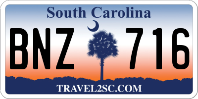 SC license plate BNZ716
