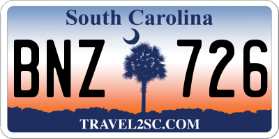 SC license plate BNZ726