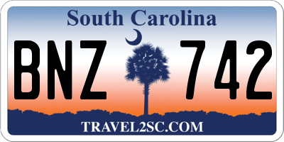 SC license plate BNZ742
