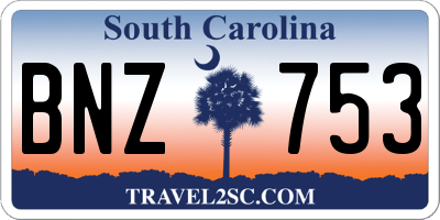 SC license plate BNZ753