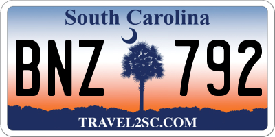 SC license plate BNZ792