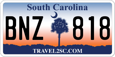 SC license plate BNZ818