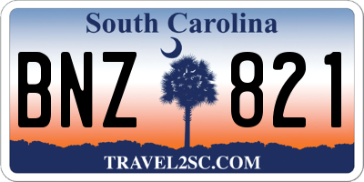 SC license plate BNZ821