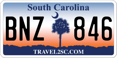SC license plate BNZ846