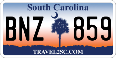 SC license plate BNZ859