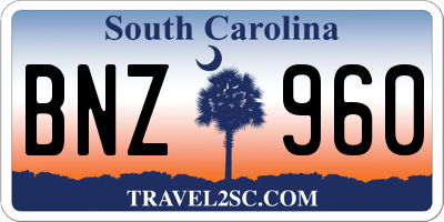 SC license plate BNZ960