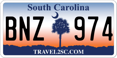SC license plate BNZ974