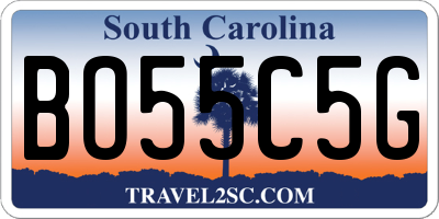 SC license plate BO55C5G