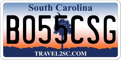 SC license plate BO55CSG