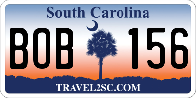 SC license plate BOB156