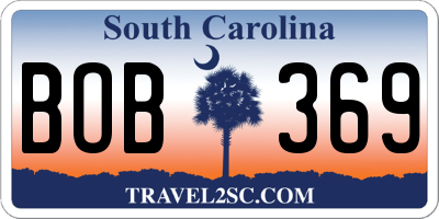 SC license plate BOB369