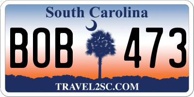 SC license plate BOB473