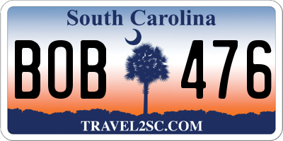 SC license plate BOB476