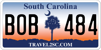 SC license plate BOB484