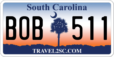 SC license plate BOB511