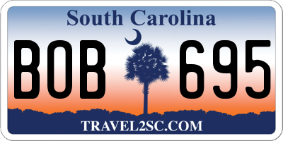 SC license plate BOB695
