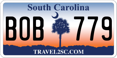 SC license plate BOB779