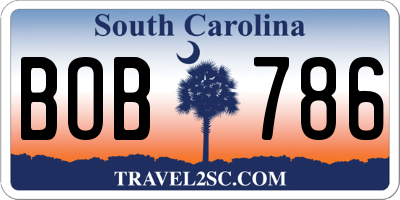 SC license plate BOB786