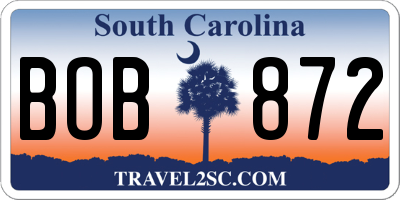 SC license plate BOB872