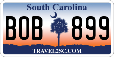 SC license plate BOB899