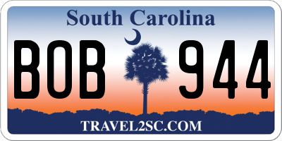 SC license plate BOB944