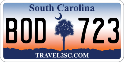 SC license plate BOD723